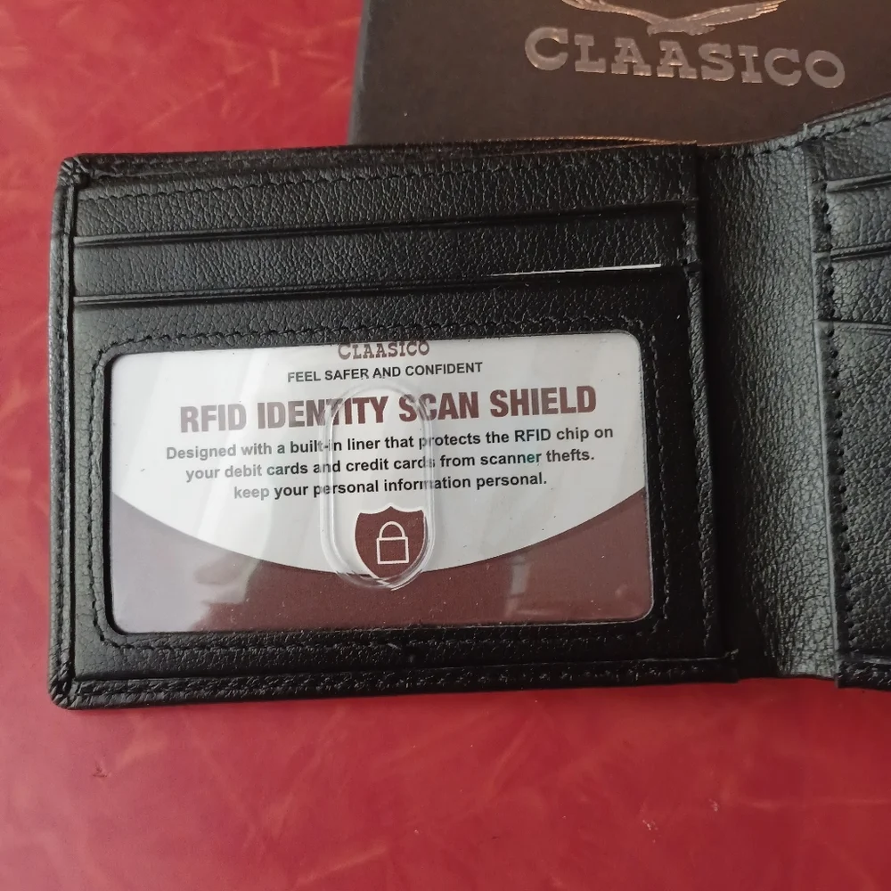 Claasico wallet for men, RFID scan shield billfold